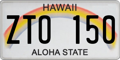 HI license plate ZTO150