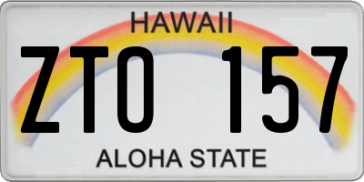 HI license plate ZTO157