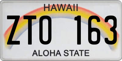 HI license plate ZTO163