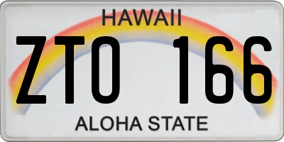 HI license plate ZTO166