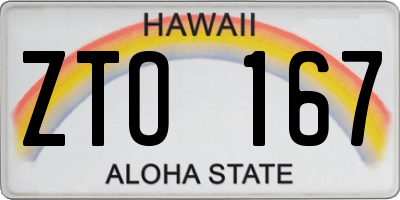 HI license plate ZTO167