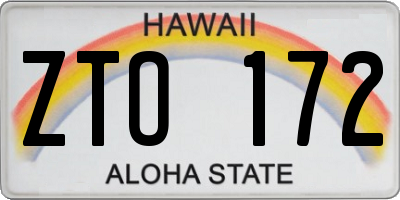 HI license plate ZTO172