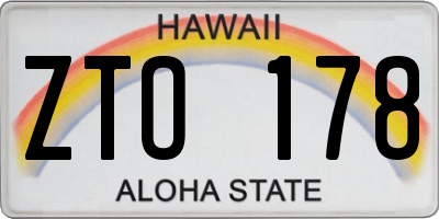 HI license plate ZTO178