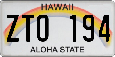 HI license plate ZTO194