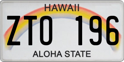 HI license plate ZTO196