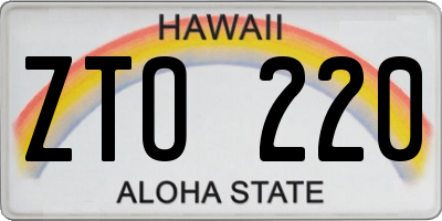 HI license plate ZTO220