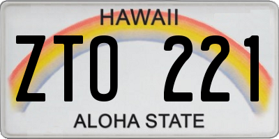 HI license plate ZTO221