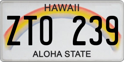 HI license plate ZTO239