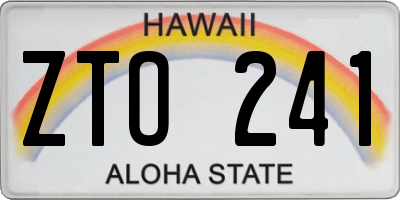 HI license plate ZTO241