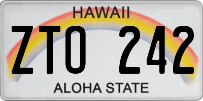 HI license plate ZTO242
