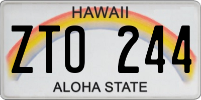 HI license plate ZTO244