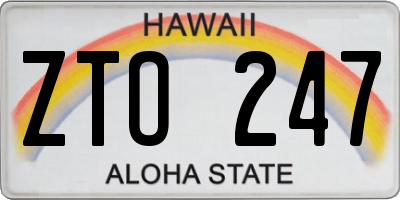 HI license plate ZTO247