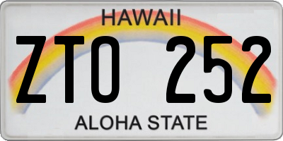 HI license plate ZTO252