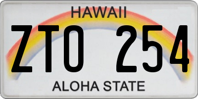 HI license plate ZTO254