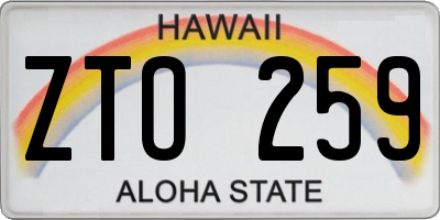 HI license plate ZTO259