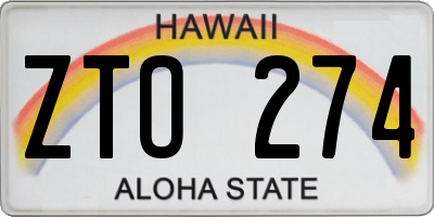 HI license plate ZTO274