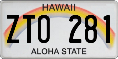 HI license plate ZTO281