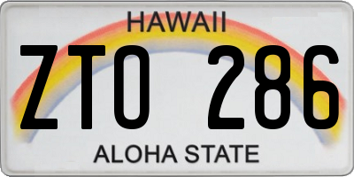 HI license plate ZTO286