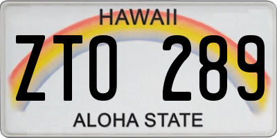 HI license plate ZTO289