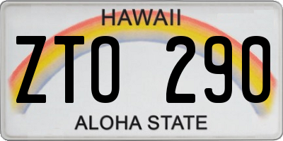 HI license plate ZTO290