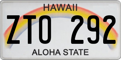 HI license plate ZTO292