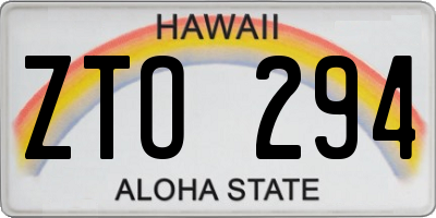 HI license plate ZTO294