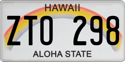 HI license plate ZTO298
