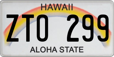 HI license plate ZTO299