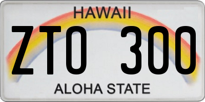 HI license plate ZTO300