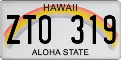 HI license plate ZTO319