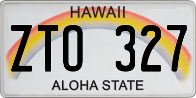 HI license plate ZTO327