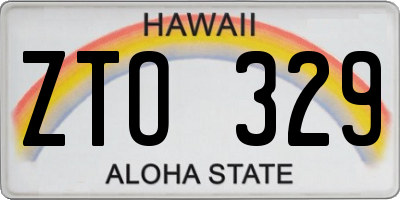 HI license plate ZTO329