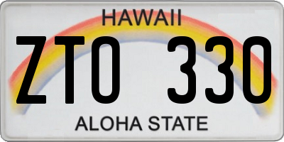 HI license plate ZTO330