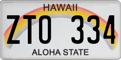 HI license plate ZTO334