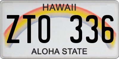HI license plate ZTO336