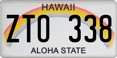 HI license plate ZTO338