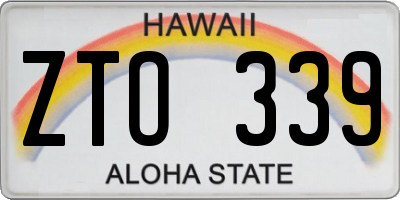 HI license plate ZTO339