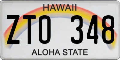 HI license plate ZTO348