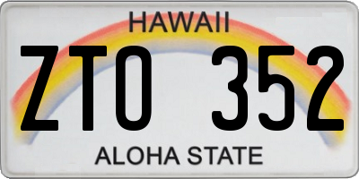 HI license plate ZTO352