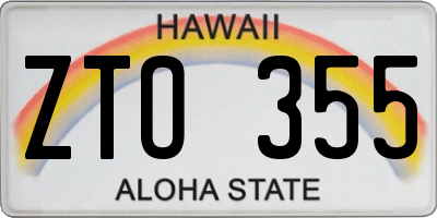HI license plate ZTO355