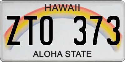 HI license plate ZTO373