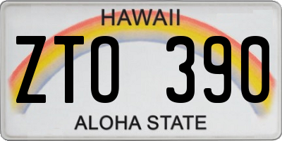 HI license plate ZTO390