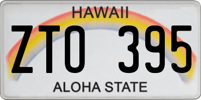 HI license plate ZTO395