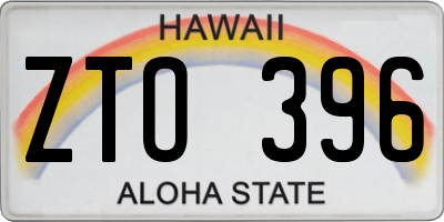 HI license plate ZTO396