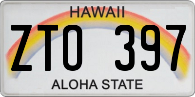 HI license plate ZTO397