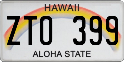 HI license plate ZTO399