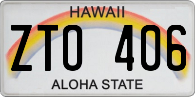 HI license plate ZTO406