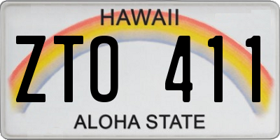 HI license plate ZTO411