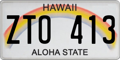 HI license plate ZTO413
