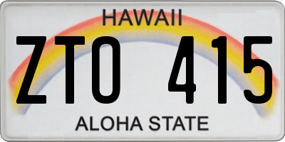 HI license plate ZTO415